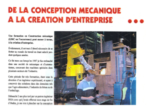 Magazine INSA - De la conception mécanique à la création d'entreprise